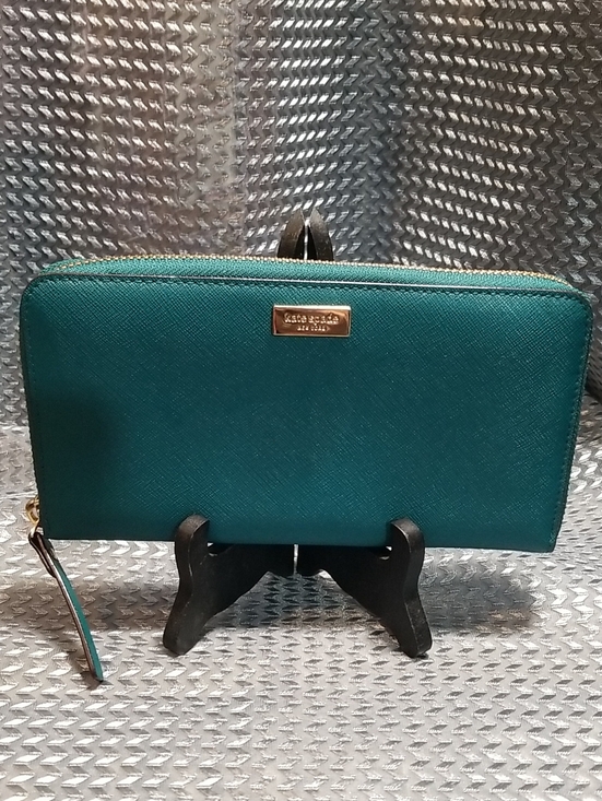 kate spade Handbags - kate spade Teal Zip-Around Wristlet Wallet with Gold Accents
